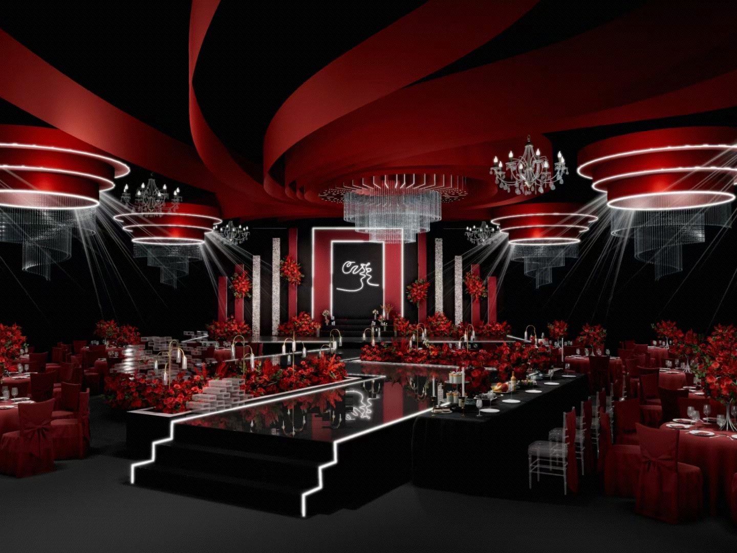 宴会酒店s型吊顶设计,简约大气不压抑