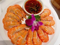 白灼南美白对虾-不仔客海鲜·烧烤·270度海景餐厅(大东海店)