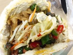 鸭蛋花干加馍-三兄弟高炉烧饼