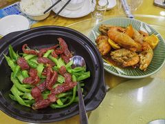 芥兰腊肠煲-阿静美食