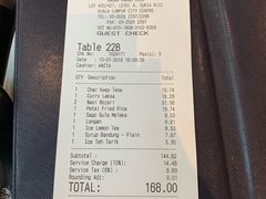 账单-关夫人餐厅(阳光广场店)