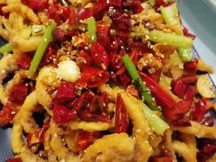 干煸鱿鱼须-大眼锅贴水饺(河东店)