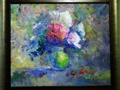 吴佩娜·油画《瓶花》-上海虹桥当代艺术馆