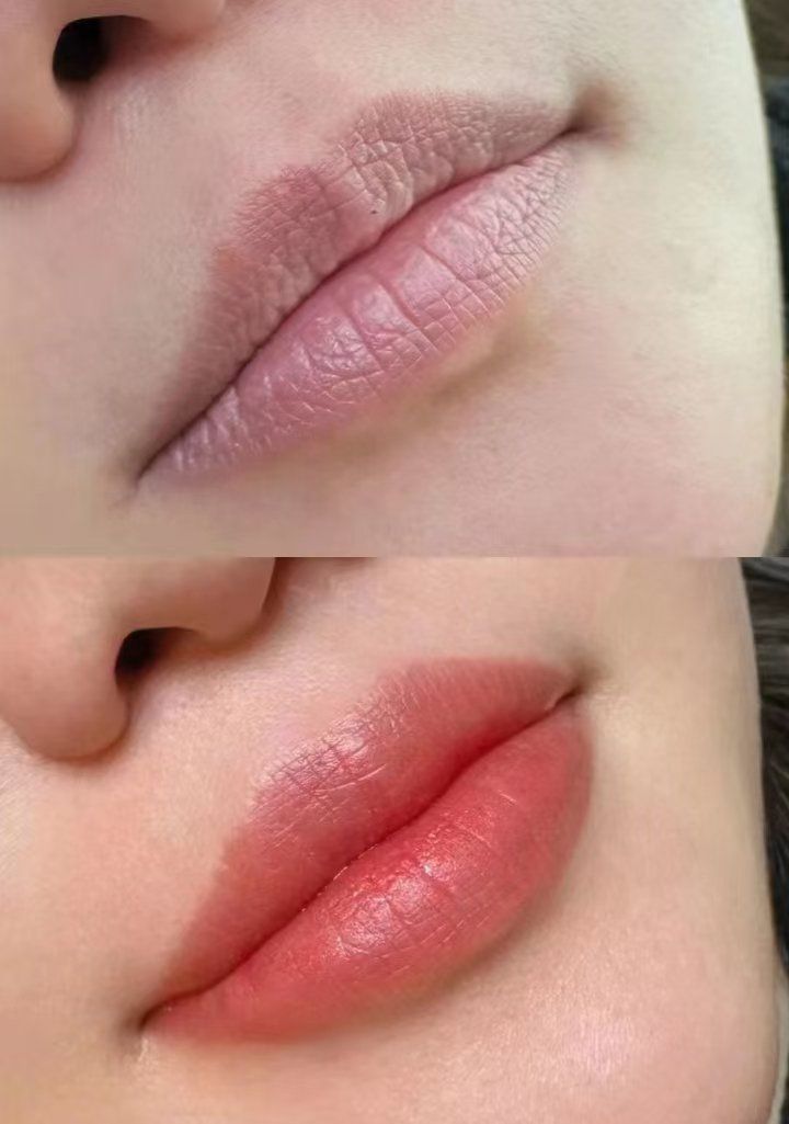 美唇#半永久眉眼唇纹唇误区,有口红,不