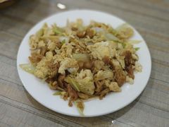 香葱白蘑炒鸡蛋-老舅老蒙肉饼非遗店(一店)