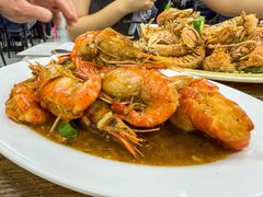 胡椒罗氏虾爆膏-贞姨美食·老字号海鲜大排档