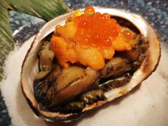 火焰黑鲍配海胆-岩也·日料与酒(龙岗天安云谷店)