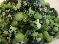 肉沫炒菜心-梁记粥铺(开元地中海店)