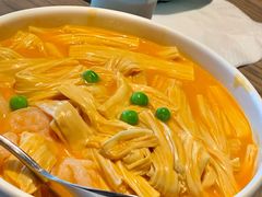 虾汤煮手工鲜腐竹-四道菜·福建菜馆(新街口金鹰店)