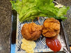 唐扬鸡块配沙拉-梦山水日本烧肉(五四广场店)