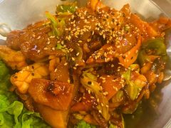 鱿鱼炒五花肉-富乐满韩国正宗炸鸡韩国料理(虹泉路店)