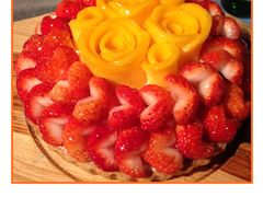 蛋糕1-Strawberry Butterfly草莓蝴蝶日式水果挞