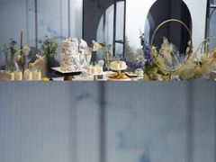 蓝灰色系刮刀花主场甜品台-艾加柒克蛋糕茶歇甜品台(春熙路店)