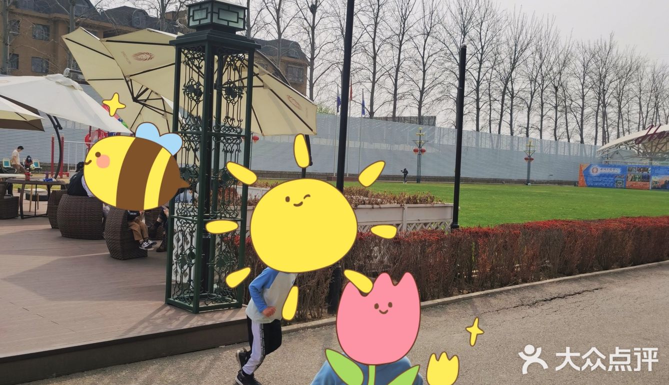 这家咖啡厅非洲风情草坪遛娃
