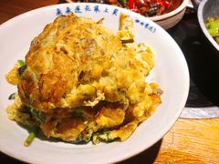 野胡葱炒土鸡蛋-吃饭皇帝大土家民族菜(正大广场店)