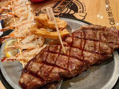 碳烤西冷牛排配牛油虾串-阿甘虾餐厅(凌霄阁店)