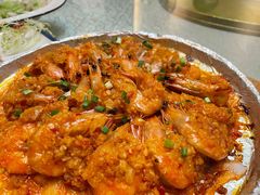 铁板蒜蓉基围虾-蔡阿水羊肉店