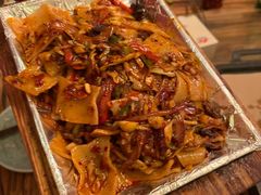 鱼香肉丝炒面片-阿记烧烤(英达路店)