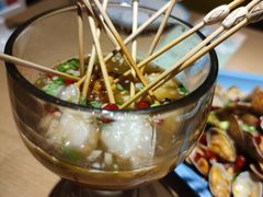 冲泡扇贝肉-街角等你.大连海鲜烧烤.经典铁板海鲜串(西安路店)