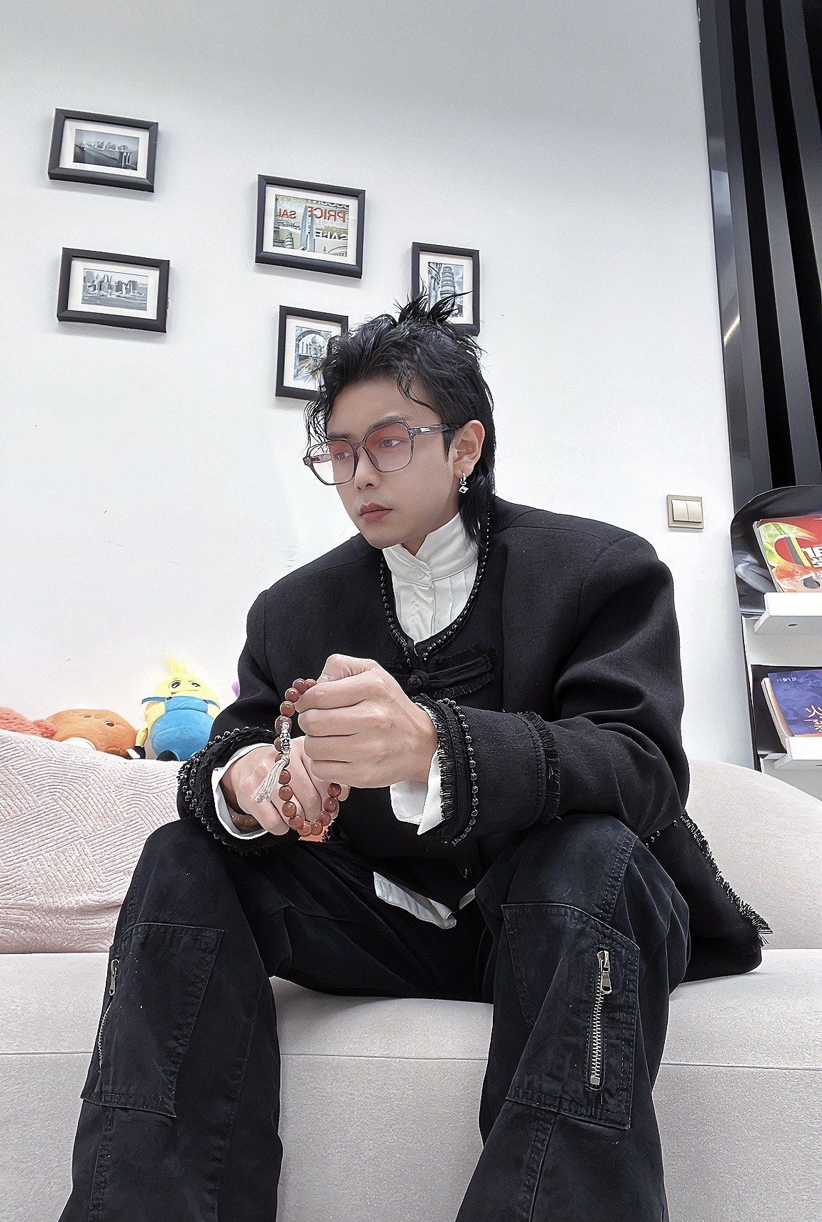 男生扎发