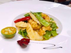 参巴酱鲜淮山兰豆炒虾榄-顺德美的万豪酒店-万豪中餐厅