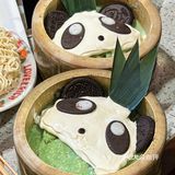 西安的！西安的！熊猫🐼咸奶盖绿豆冰好可爱！
