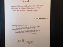 菜单-LA TABLE de Joël Robuchon Restaurant