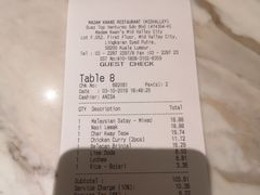 账单-Madam Kwan's(Mid Valley Megamall)