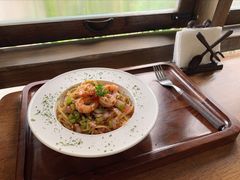 鲜虾蒜辣意面-小食院简餐厅