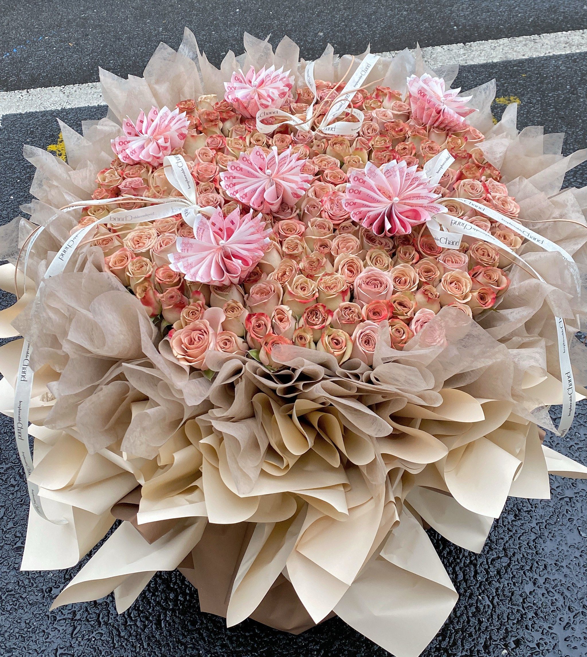 199朵卡布奇诺玫瑰#星沙花店