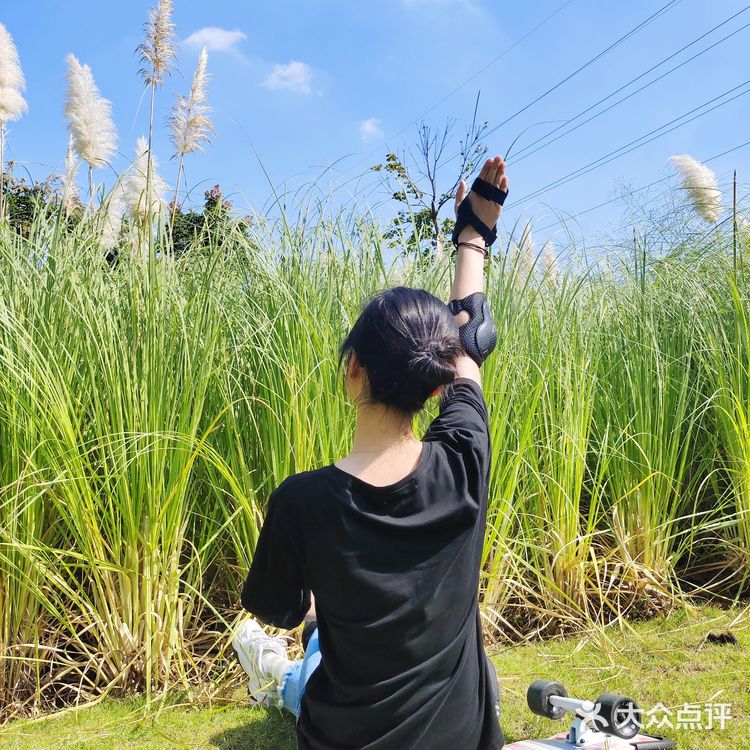 【成都玩乐】芦苇地疯狂自拍的滑板少女