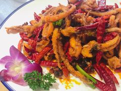 老干妈煸鱿鱼-吕氏疙瘩汤·私家菜馆(慈云寺店)