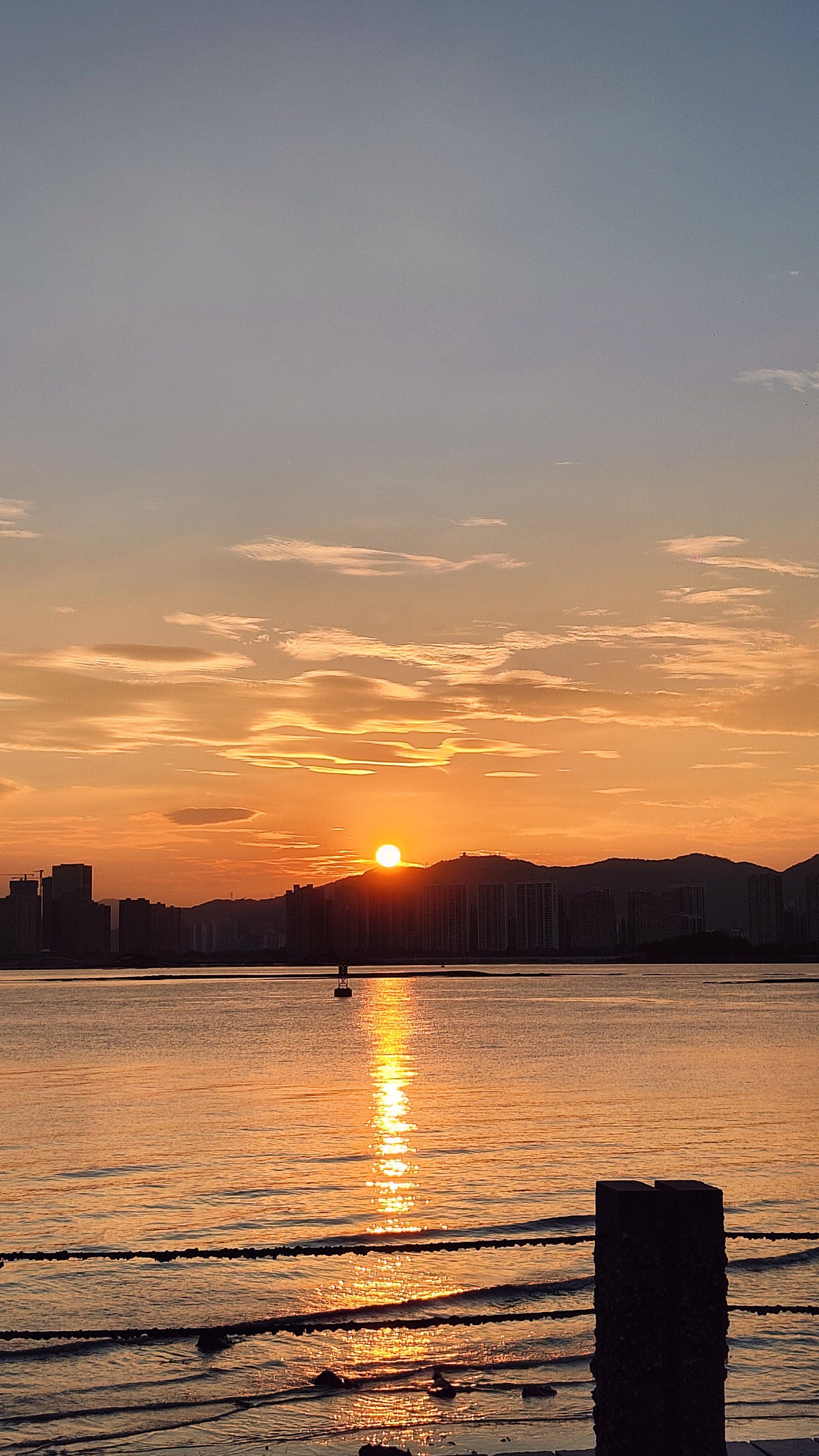 城市里的黄昏美景