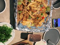 铁板黄金豆腐-田王府·金牌泡椒田鸡(晋江SM店)