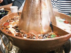 酸菜黑猪肉锅-果松木炭酸菜铜火锅·外婆参鸡汤