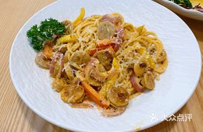 Korean Spicy Cream Cheese Hot Dog Pasta