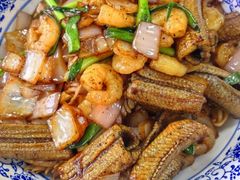 虾爆鳝肉丝拌川-复兴面王(河东路起源店)