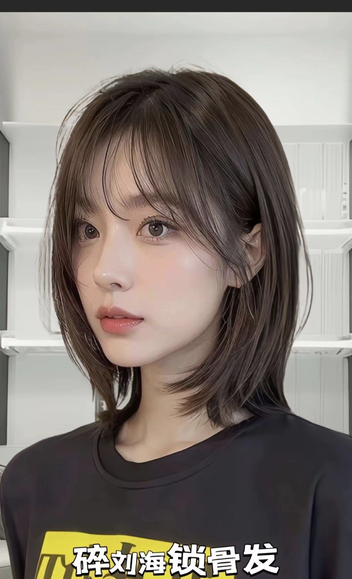 碎刘海锁骨发 减龄且时尚