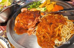Black Pepper T-Bone Pork Chop with Pasta