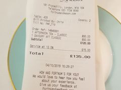 账单-The Diamond Jubilee Tea Salon at Fortnum & Mason