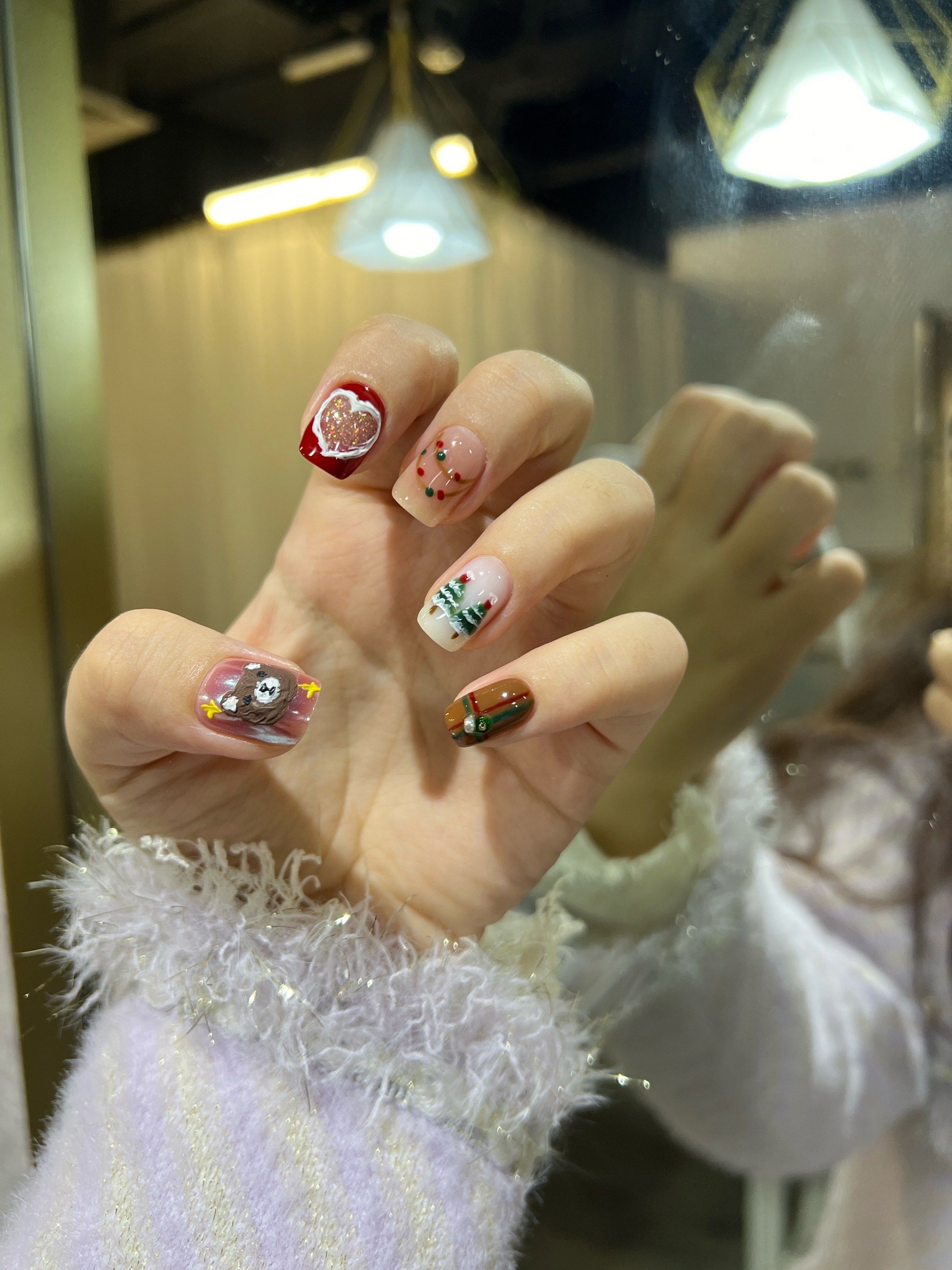 圣诞立体小熊美甲 怎么才拍得出它的好看!