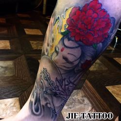 拿扇子的小姑娘 纹身师：杰Tattoo刺青主理人 TianJinChina_中国天津-杰TATTOO刺青