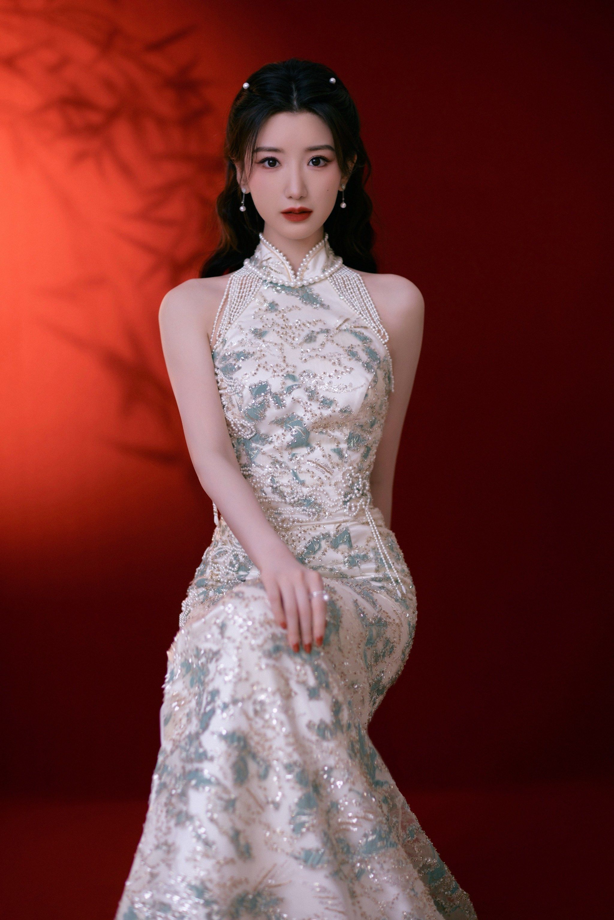 台州婚纱|毛晓彤同款旗袍6015温婉江南美人95