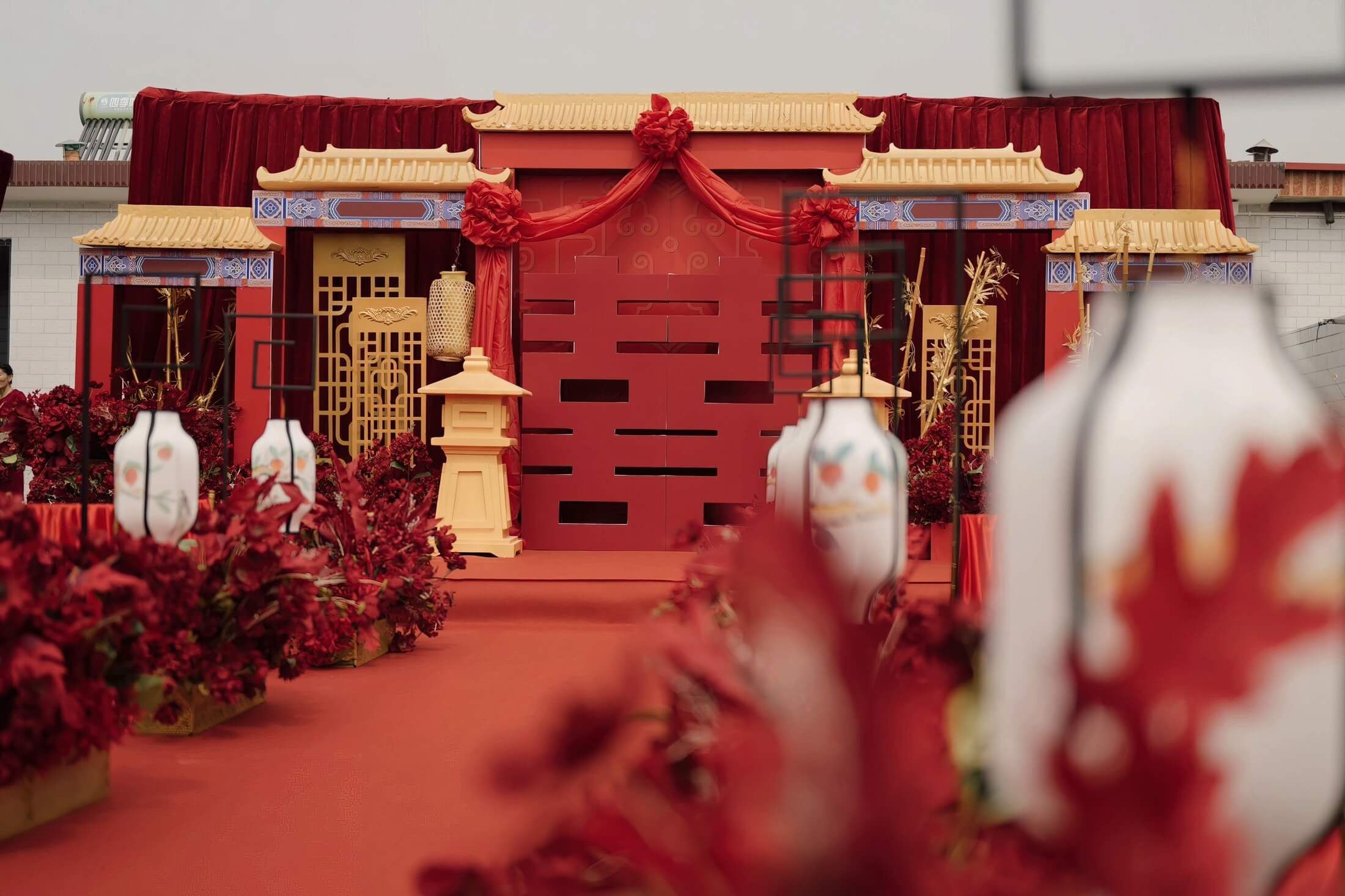 农村庭院红色中式婚礼