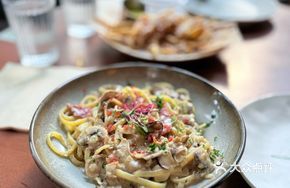 Bacon Mushroom White Sauce Pasta
