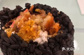 Salted Egg Yolk Crispy Rice with Pork Floss and Water Spinach Steamed Rice