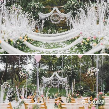 宁波婚礼户外白绿色小清新草坪婚礼