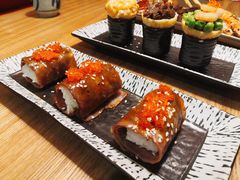 现烤雪花牛肉寿司-西月山居匠心创意料理(江汉路新佳丽广场店)