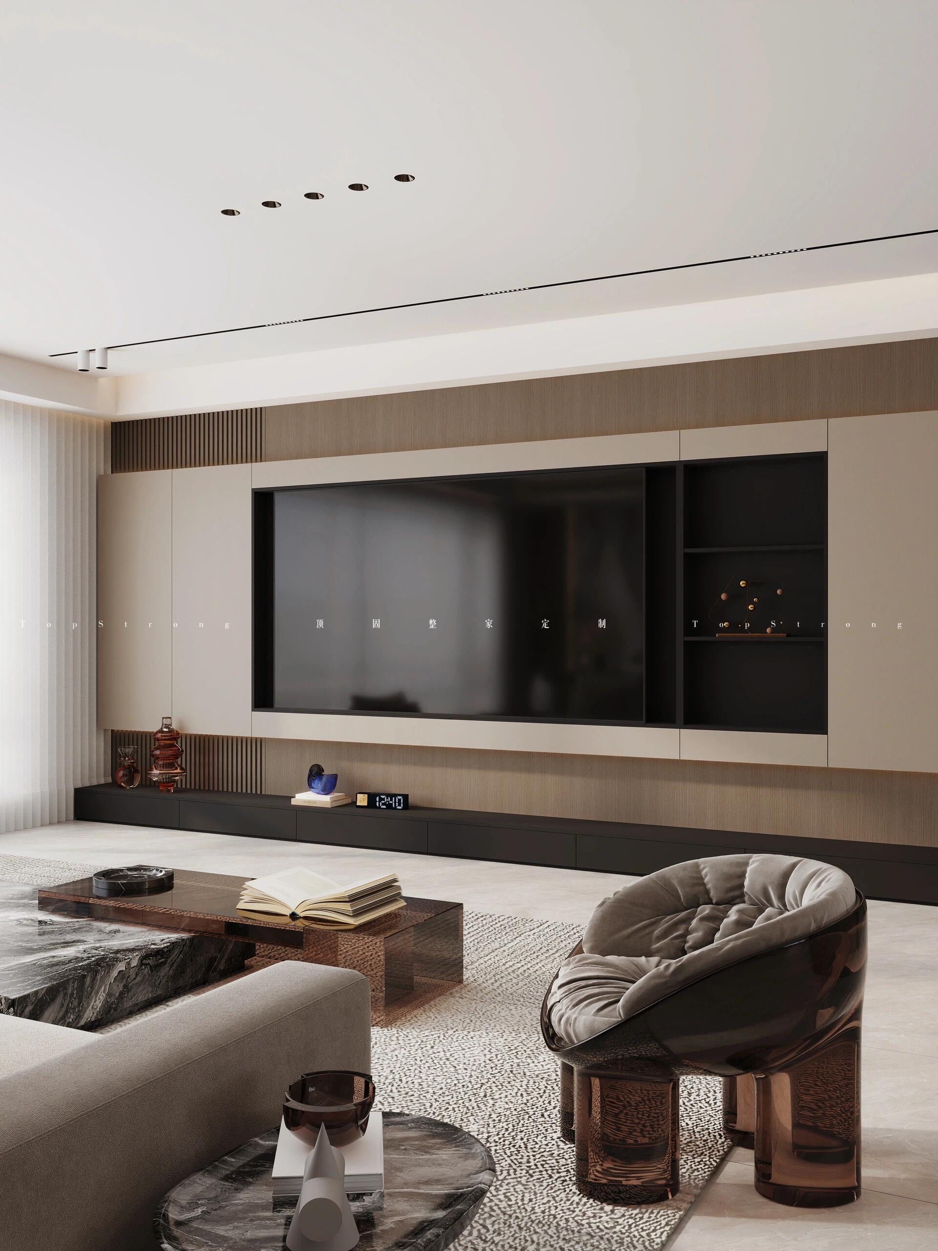 意式极简客餐厅设计全屋定制 #装修设计