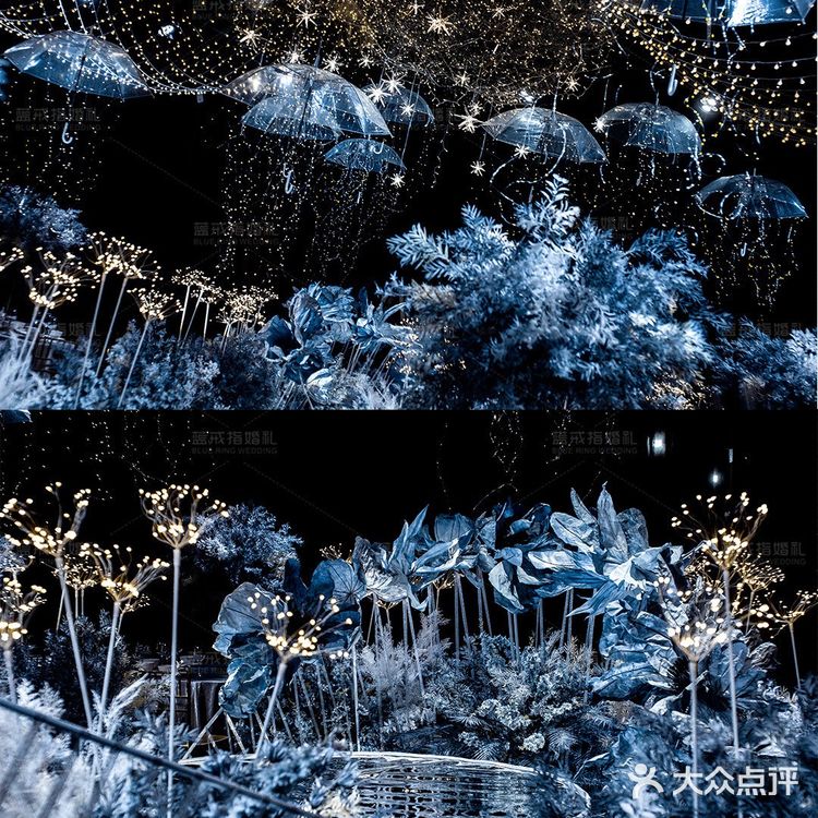 美到爆的蓝色星空主题婚礼现场布置[礼花][礼花]